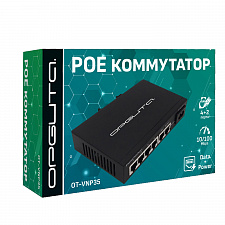 Коммутатор (свитч) на 4 POE ( 802.3af/at ) портов +2 Ethernet порта 100Mbs Орбита OT-VNP35